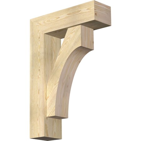 Ekena Millwork Westlake Block Rough Sawn Bracket w/ Offset Brace, Douglas Fir, 8"W x 26"D x 38"H BKT0806X26X38WTL05RDF